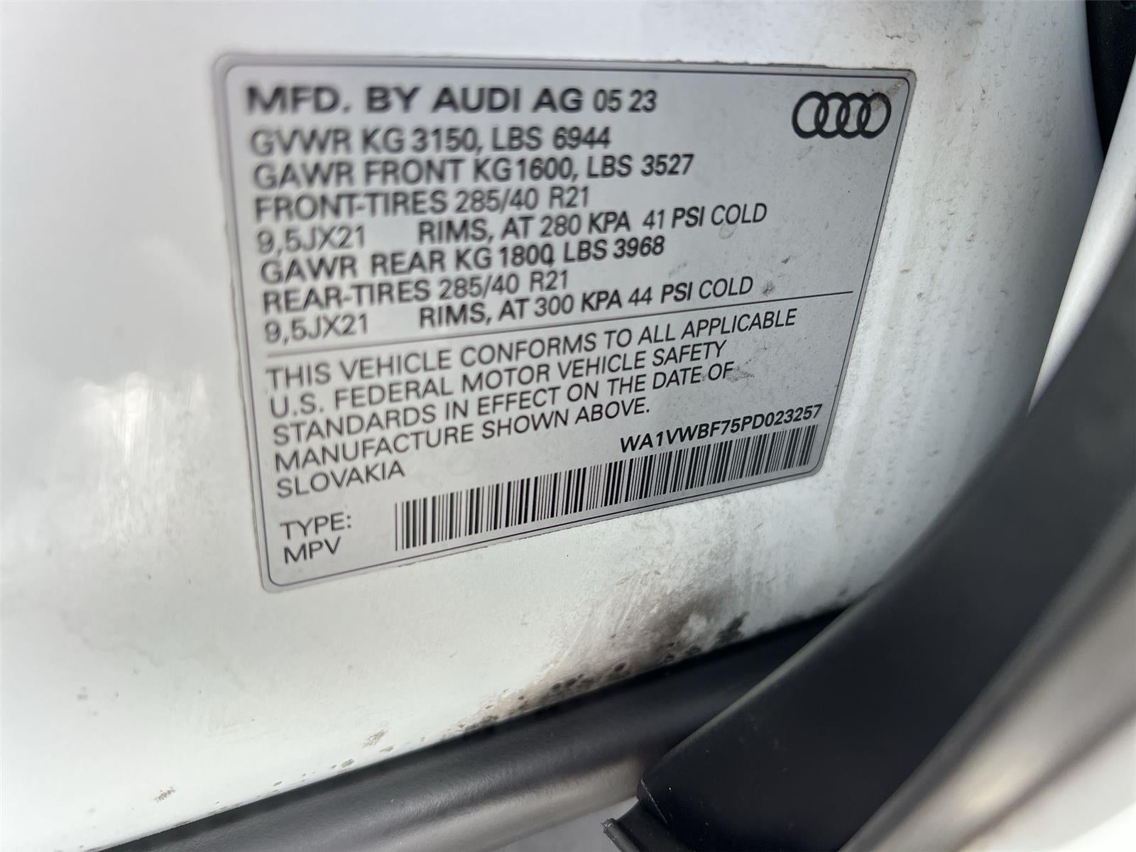 2023 Audi SQ7 Prestige TFSI quattro Tiptronic