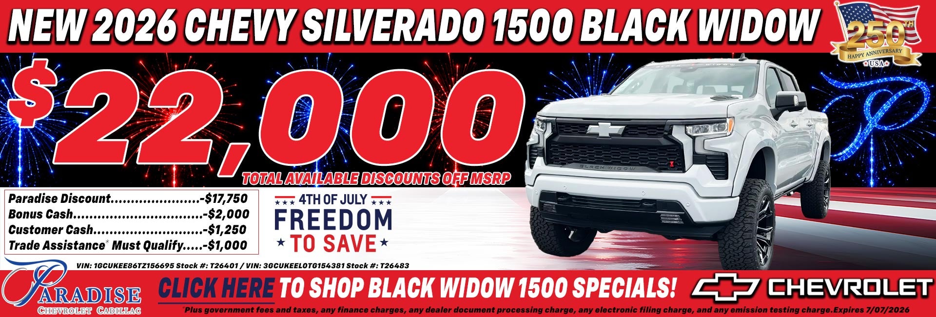 Chevy Silverado 1500 Limited Time Sale!