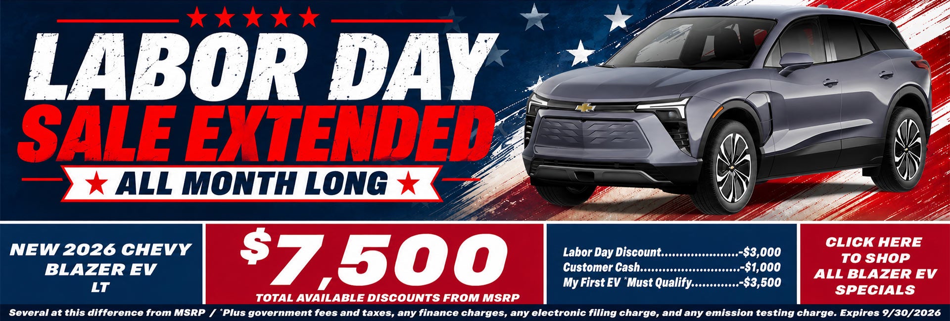 Chevy Blazer EV Labor Day Sale Temecula CA