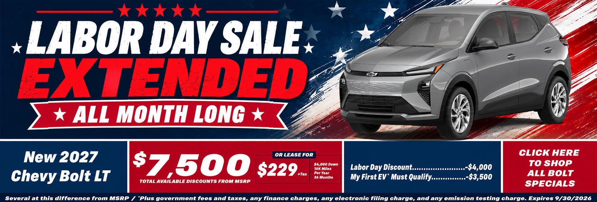 Chevy Bolt Labor Day Sale Temecula CA