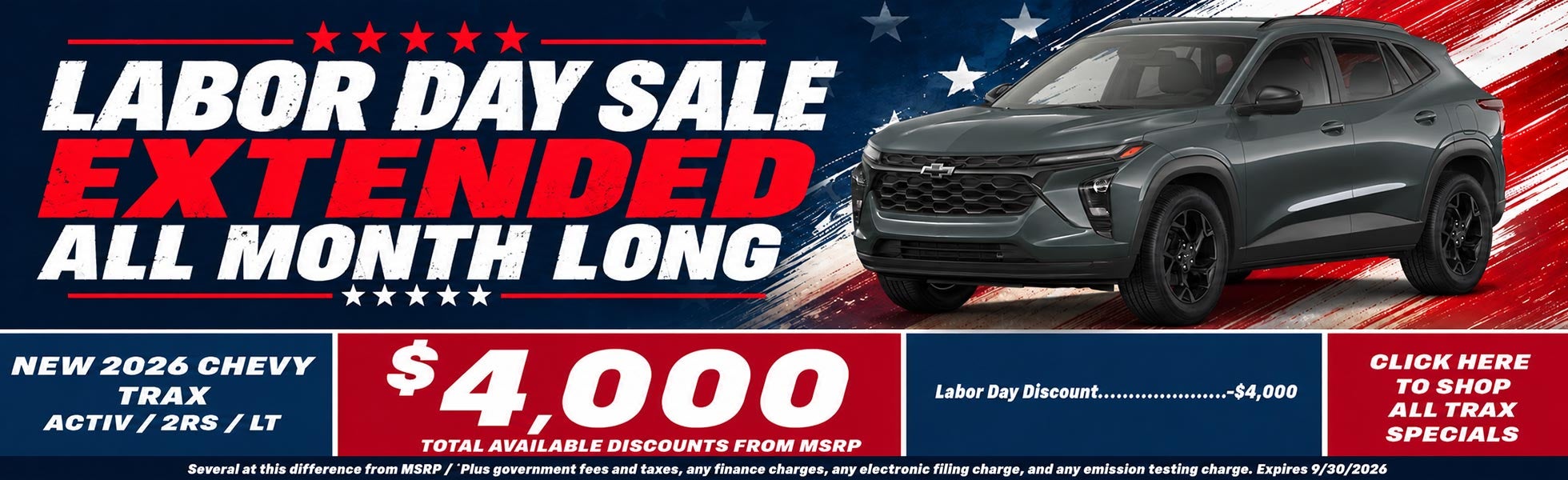 Chevy Trax Labor Day Sale Temecula CA