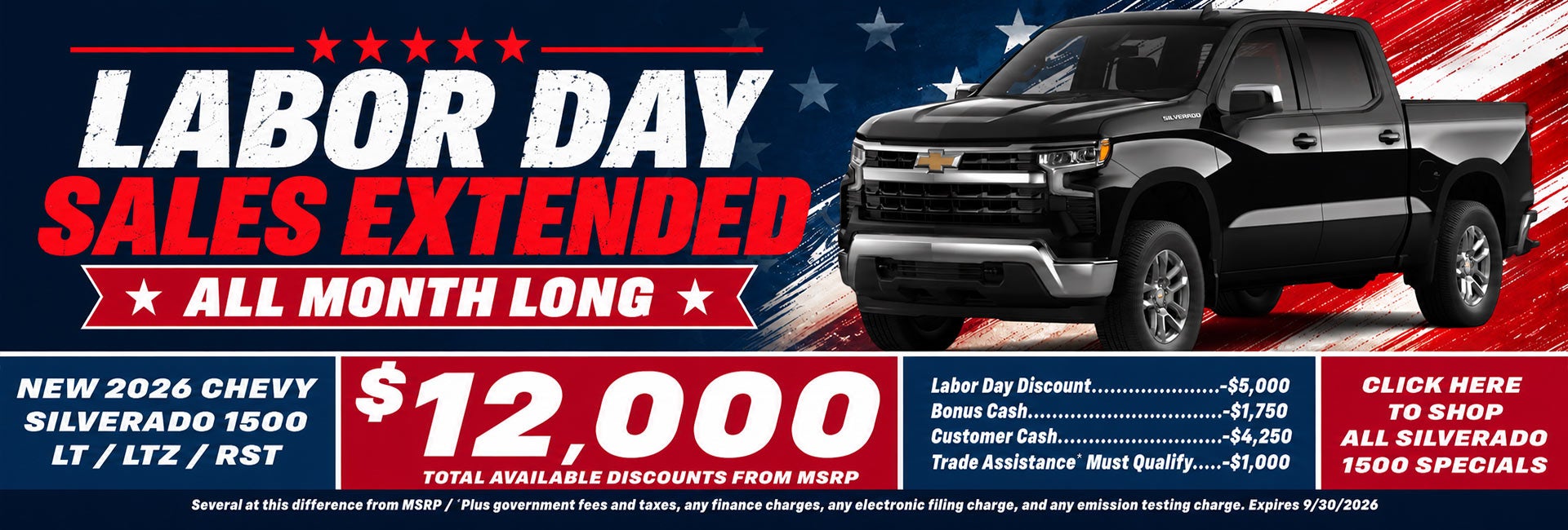 2026 Chevy Silverado 1500 Labor Day Sale Temecula CA