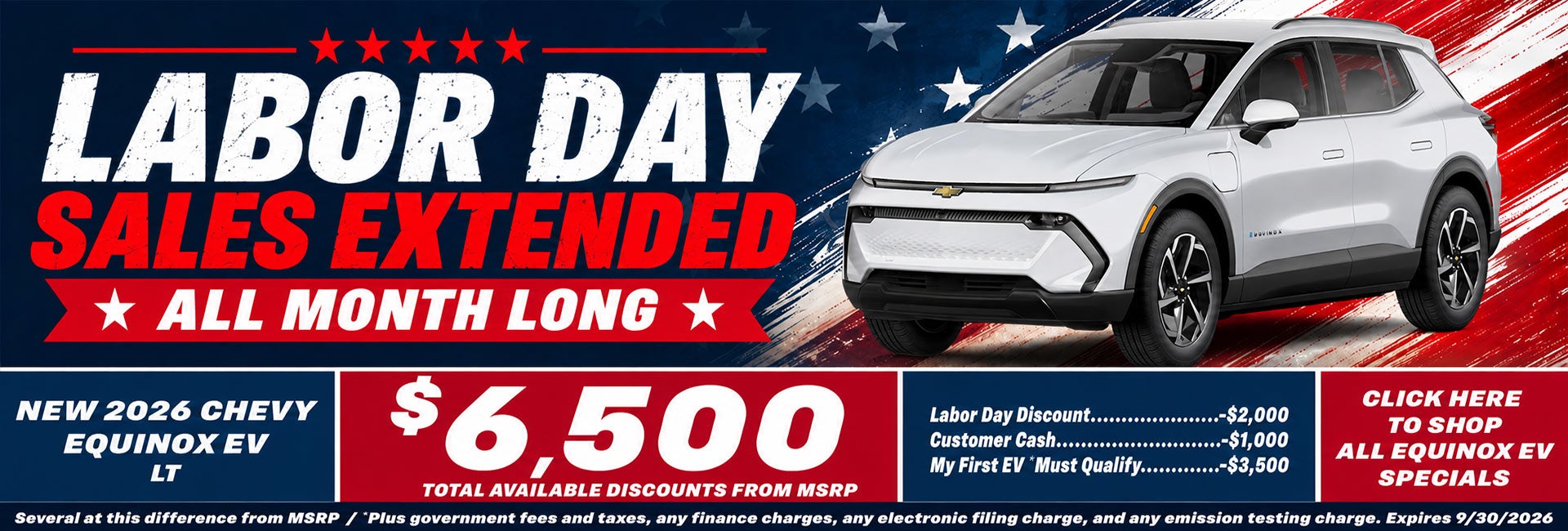 Chevy Equinox EV Labor Day Sale Temecula CA