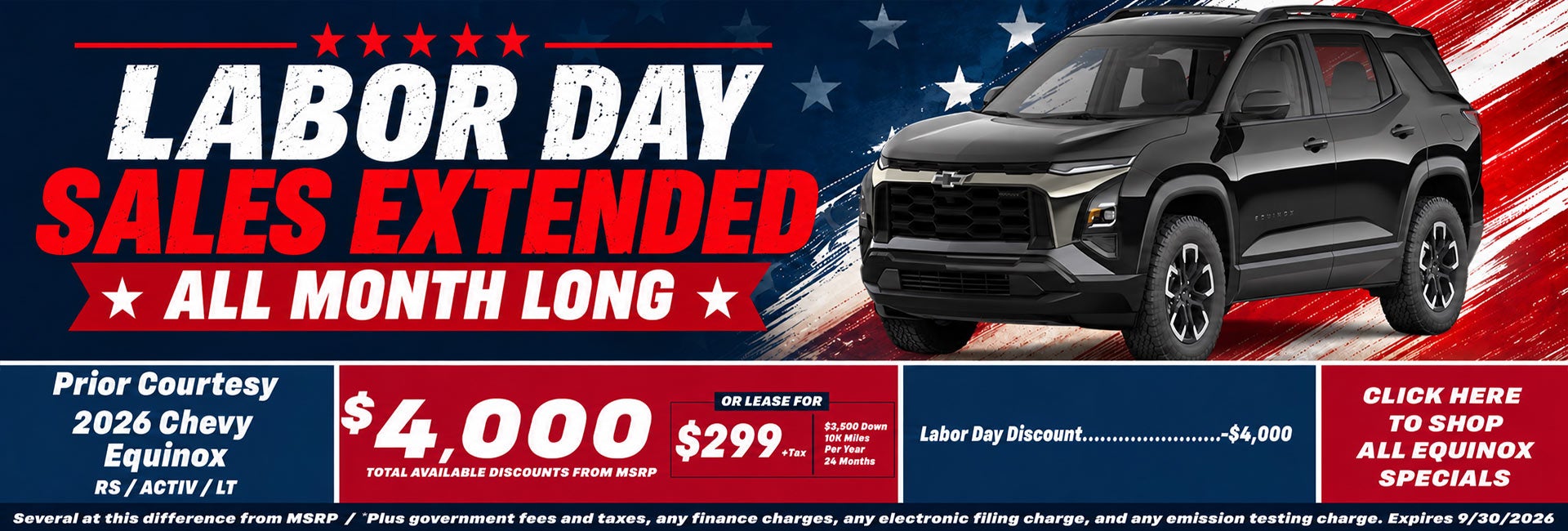 Chevy Equinox Labor Day Sale Temecula CA