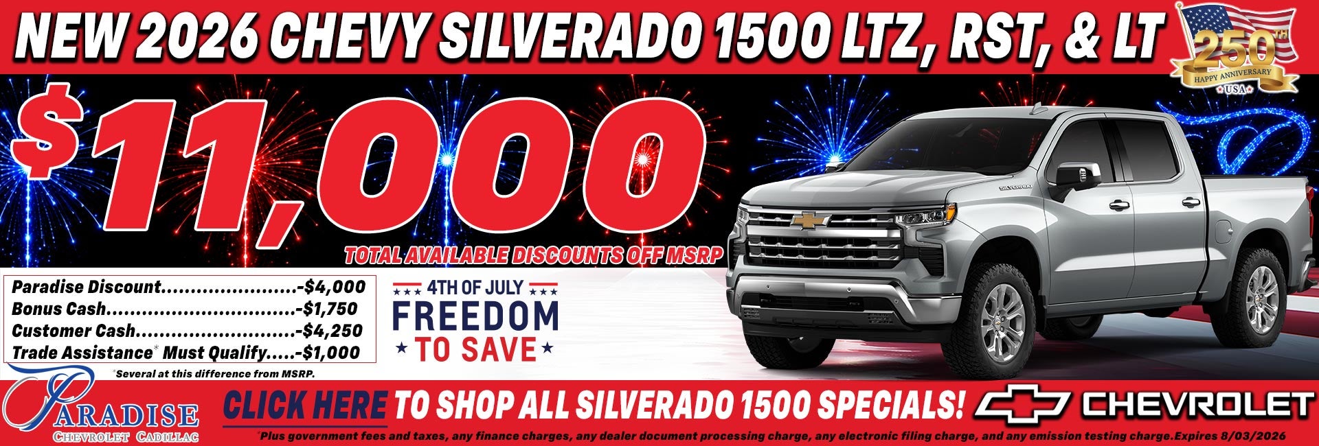 2026 Chevy Silverado 1500 Truck Sale Temecula