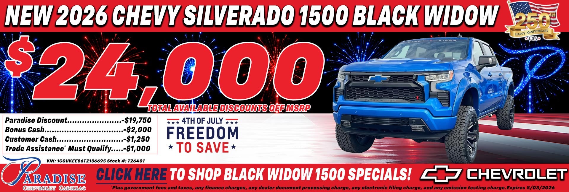 2026 Chevy Silverado Black Widow Special Temecula