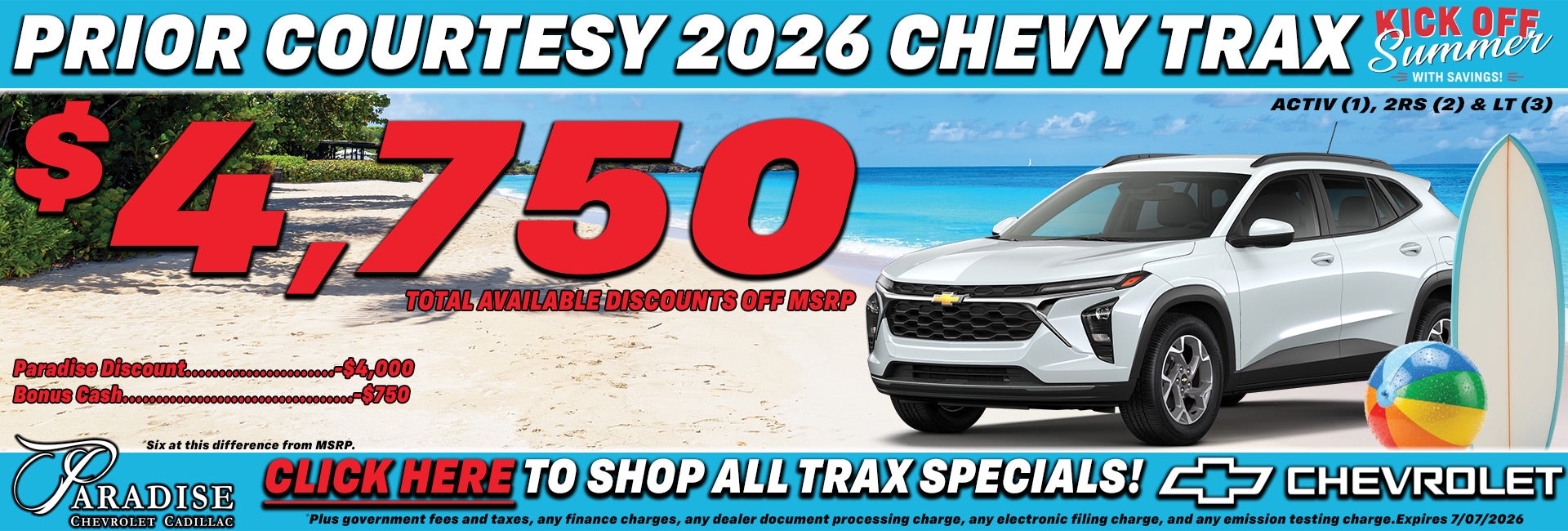 Chevy Trax Limited Time Sale