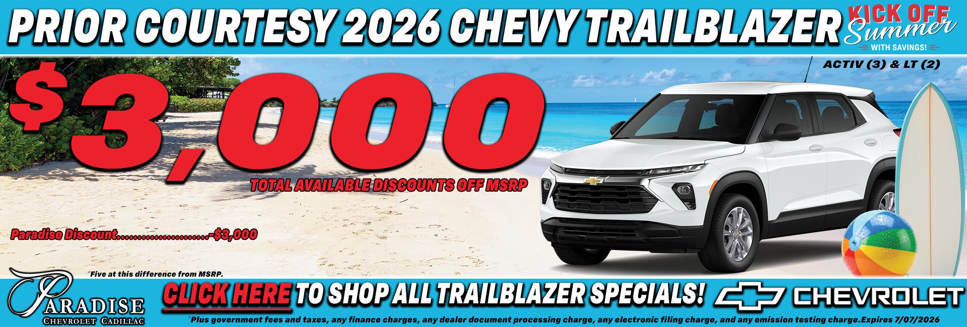 Chevy Trailblazer Limited Time Sale