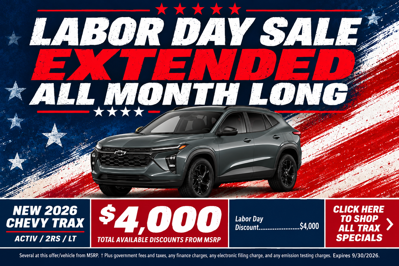 Chevy Trax Labor Day Sale Temecula CA
