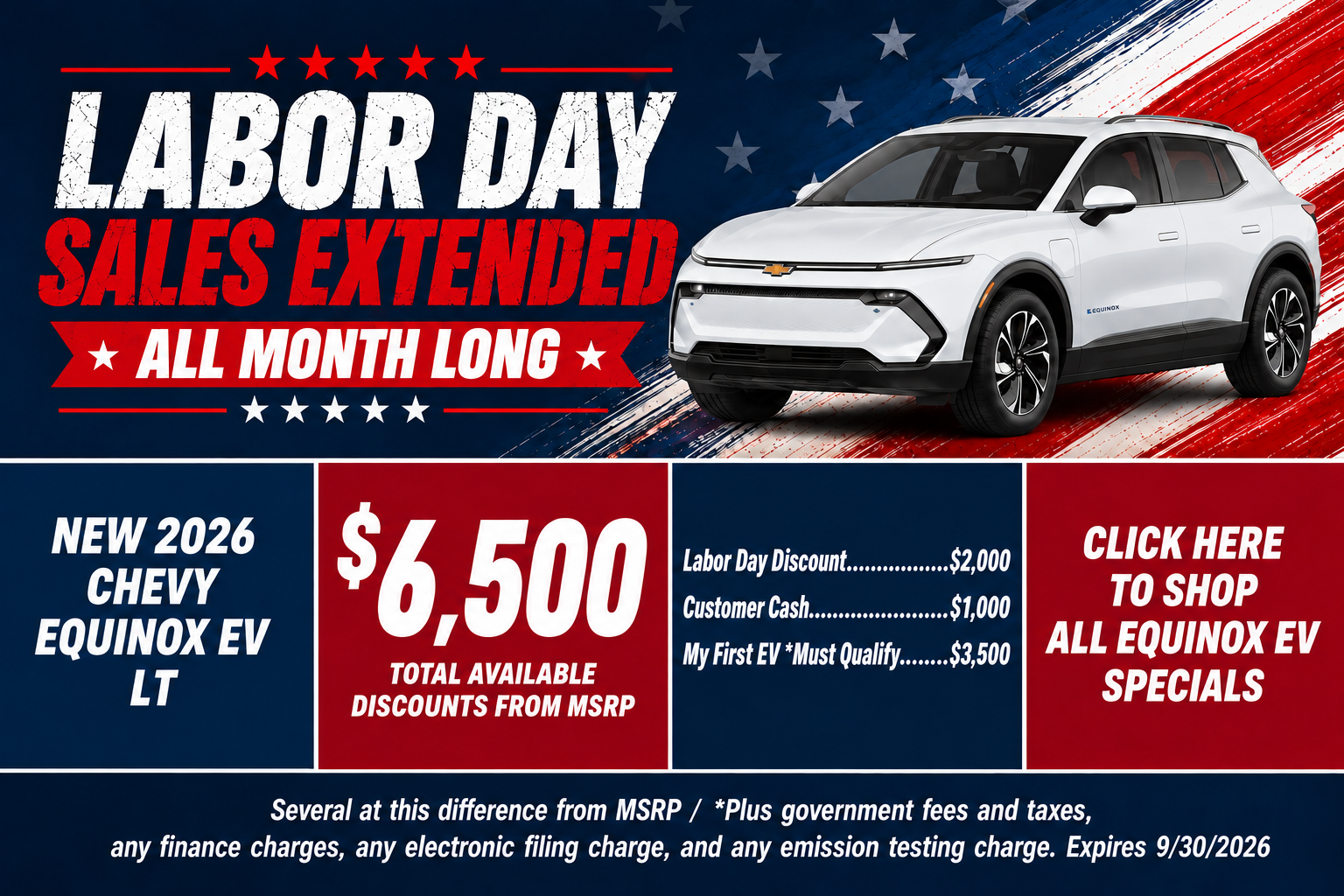 Chevy Equinox EV Labor Day Sale Temecula CA