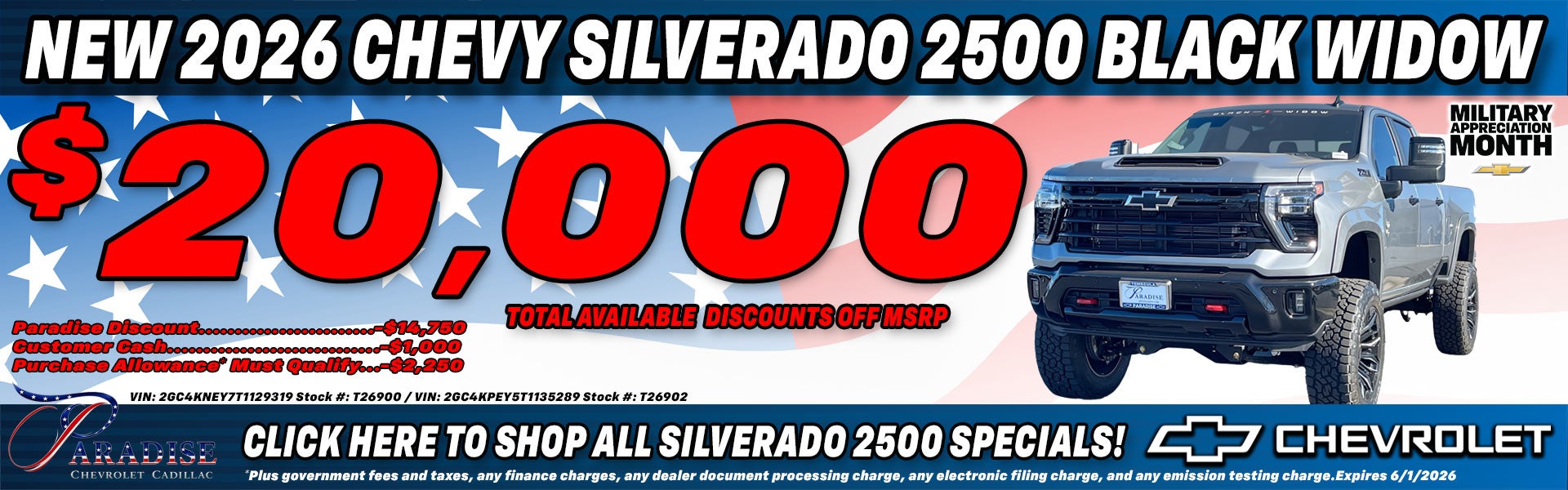 Chevy Silverado 2500 Limited Time Sale!