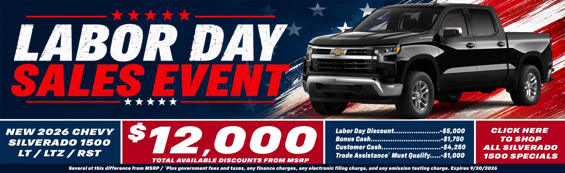 2026 Chevy Silverado 1500 Labor Day Sale Temecula CA