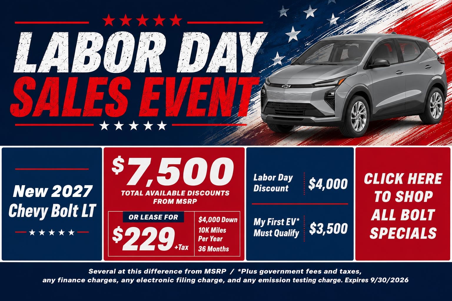 Chevy Bolt Labor Day Sale Temecula CA
